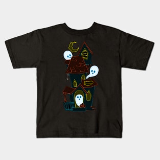 A Spooky Ghost House Kids T-Shirt